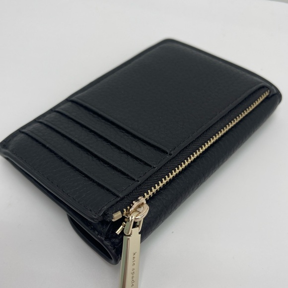 Kate Spade Dumpling Small Pebble Leather Flap Card Holder Wallet 
Black 
NWT - Picture 6 of 16